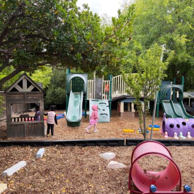 The ECLA playground with slides and playhouses